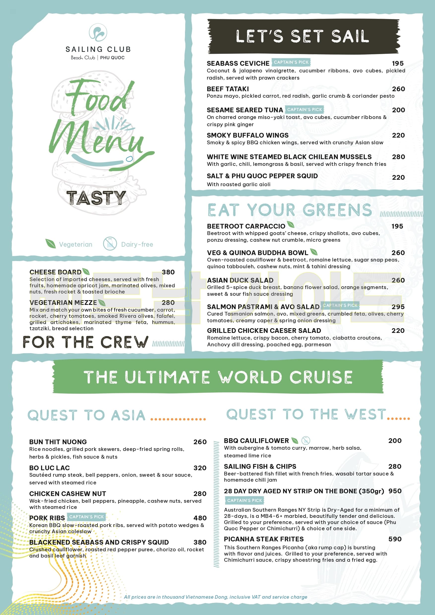 푸꾸옥 세일링클럽의 음식 메뉴의 사진