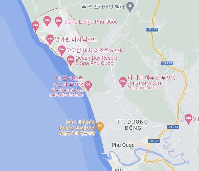 푸꾸옥 숙소 : 어느 지역에 머물러야 할까요?