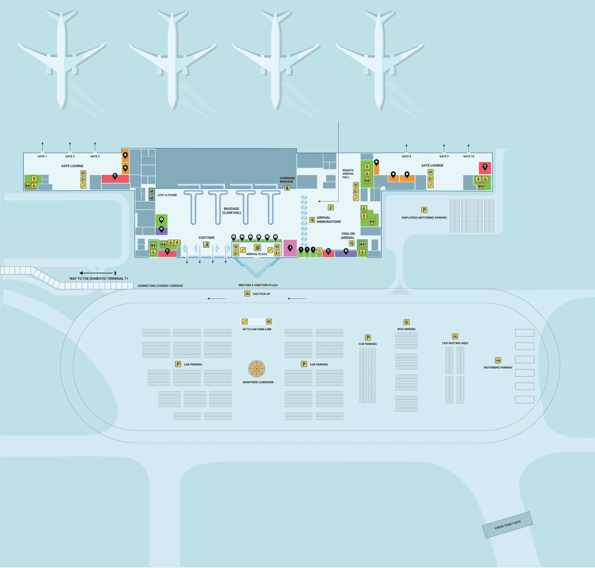 다낭 공항 1층 지도