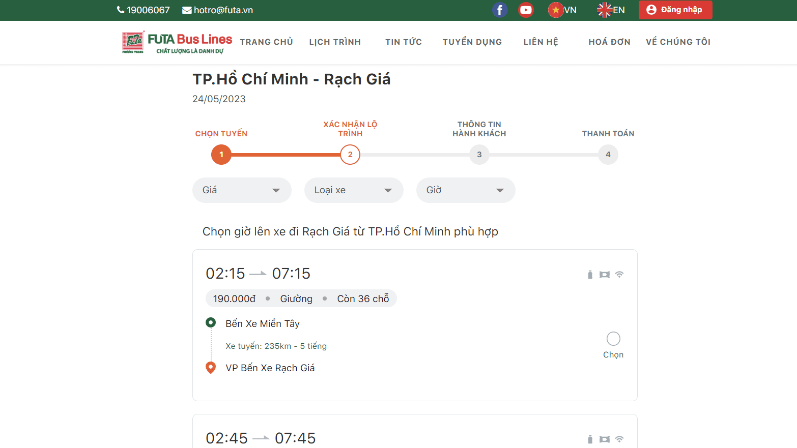 Futa (Phuong Trang) Bus  홈페이지 사지
